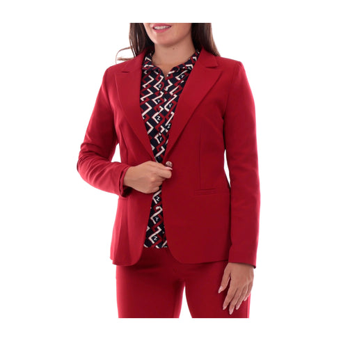 YESZEE Giacca blazer Giacca Donna slim monopetto Rosso - Francavilla Moda